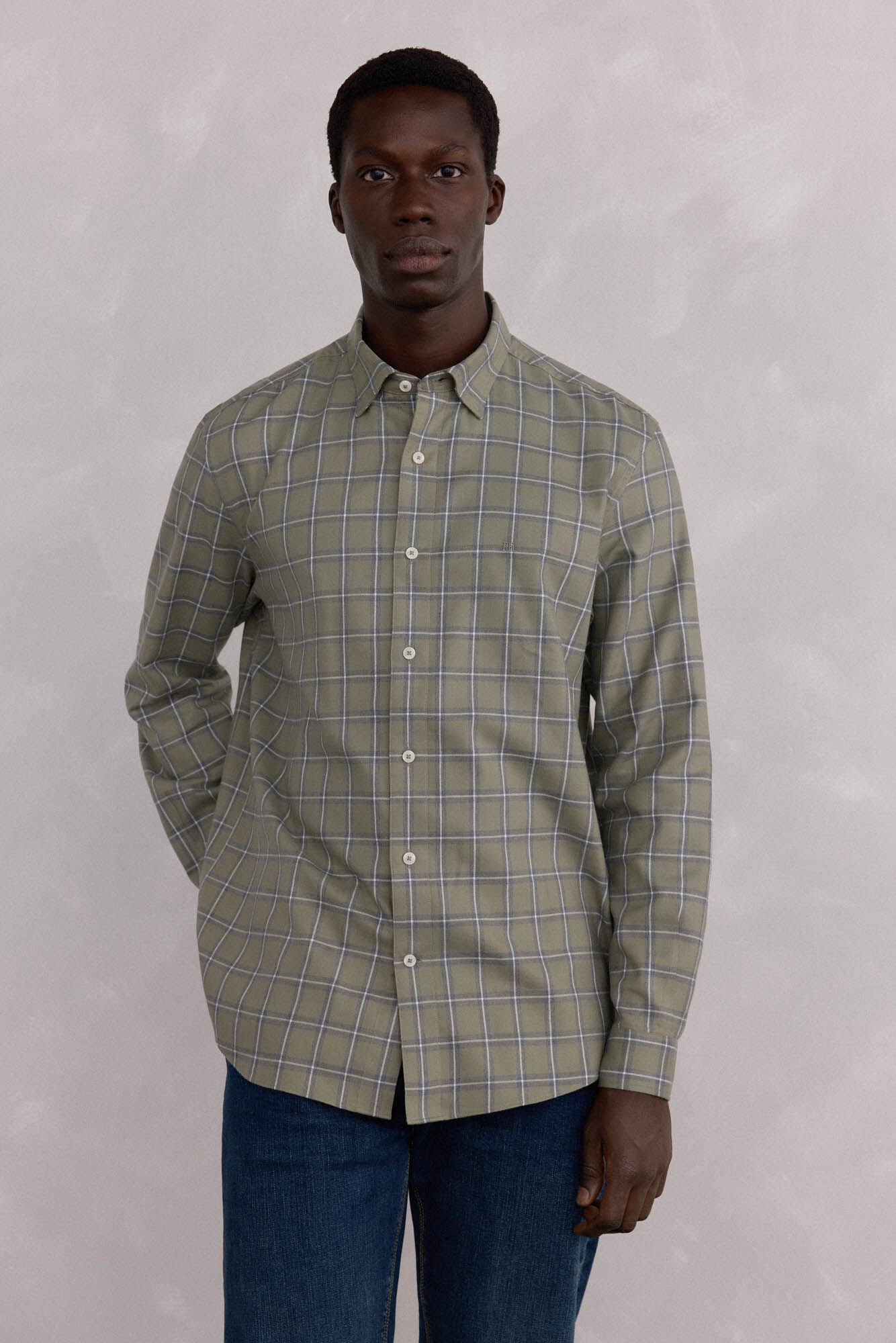 Pedro del Hierro Tencel plaid shirt
