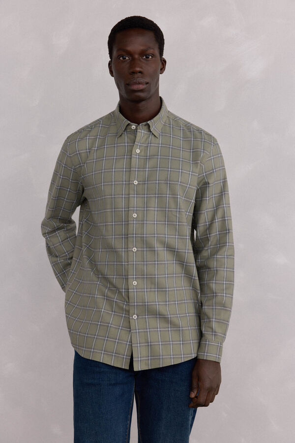 Pedro del Hierro Tencel plaid shirt Green