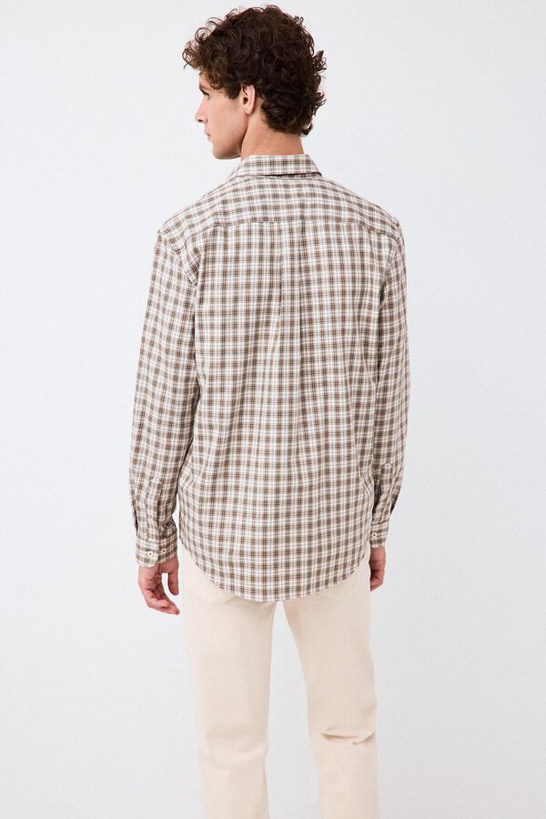 Pedro del Hierro Plaid twill shirt Grey