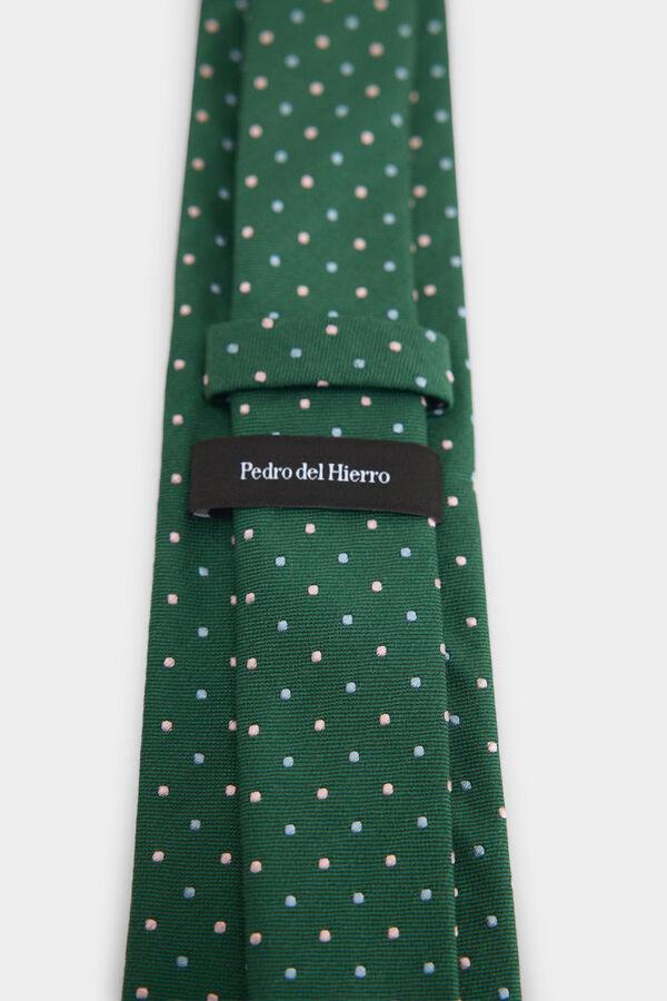Pedro del Hierro Natural silk tie Green