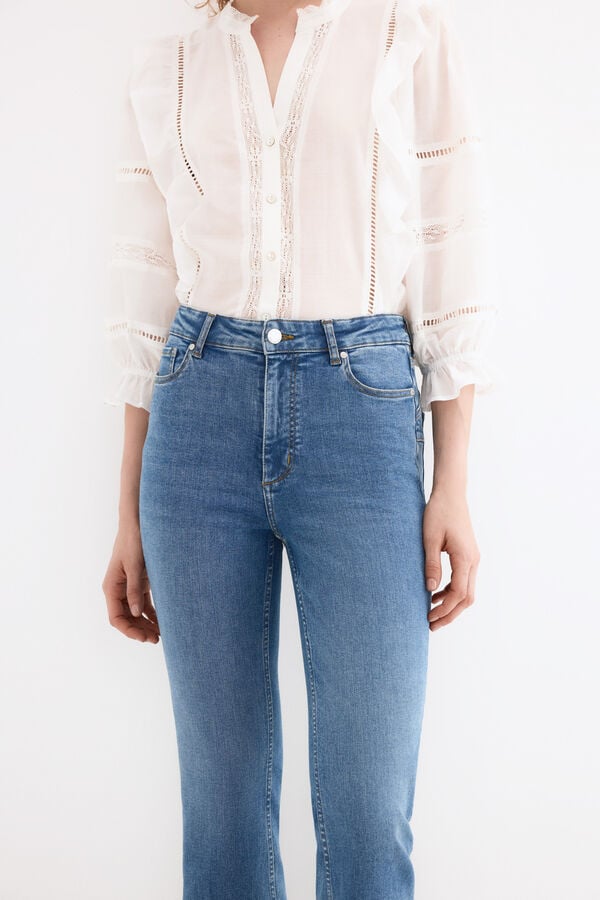 Pedro del Hierro Push-up flare cropped jeans Blue