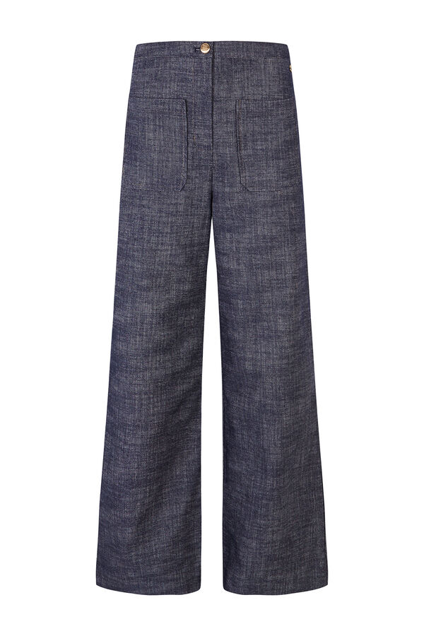 Pedro del Hierro Wide denim trousers Blue