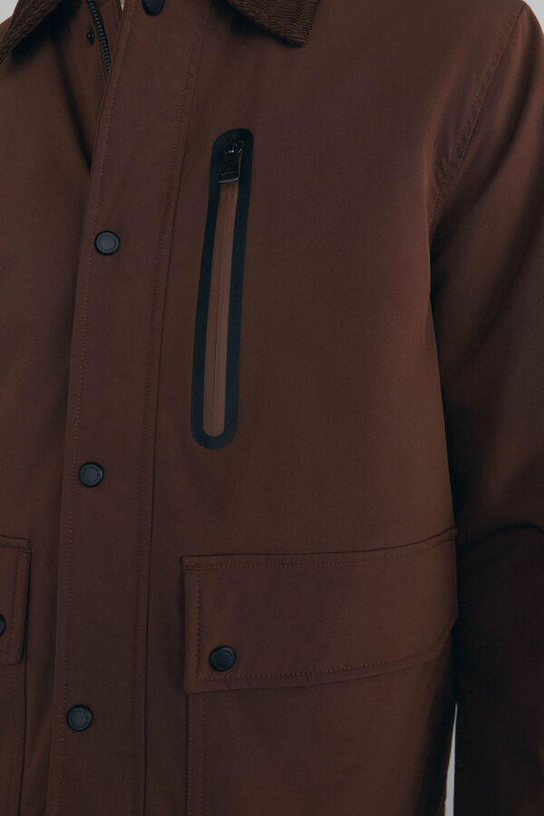 Pedro del Hierro Jacket with wool neck Brown