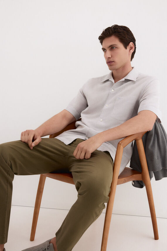 Camisa de lino algodón manga corta