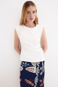 Pedro del Hierro Sleeveless T-shirt with drawstring ruching detail