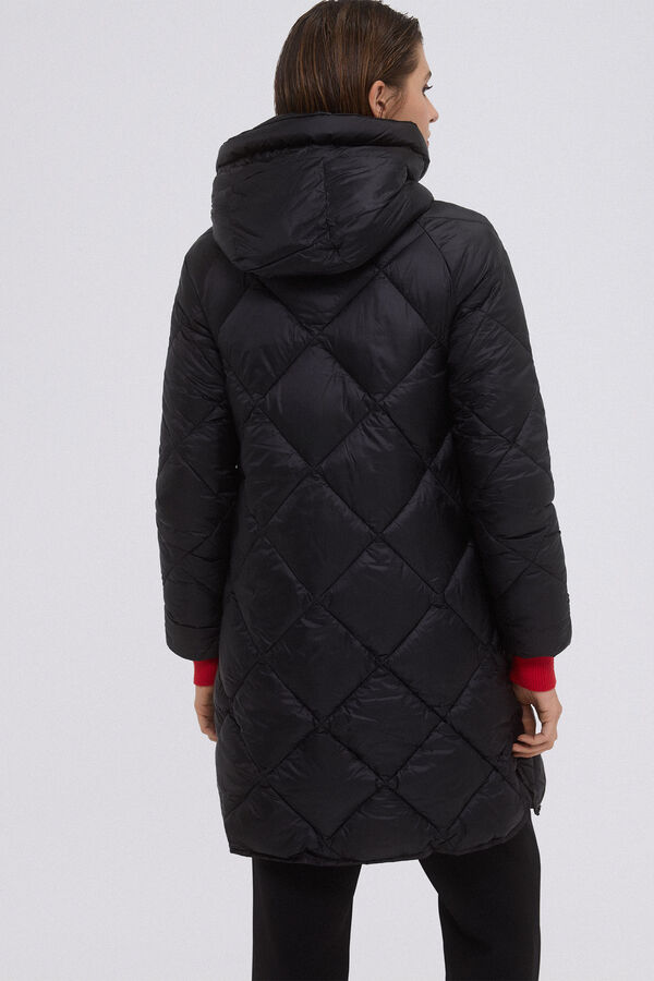 Pedro del Hierro Long hooded parka Black