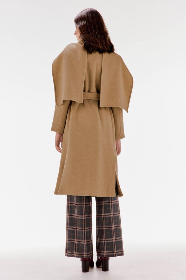 TFP by Tamara Falcó double-breasted coat with scarf Brown