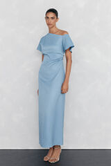 Pedro del Hierro Asymmetrical appliqué midi dress Blue