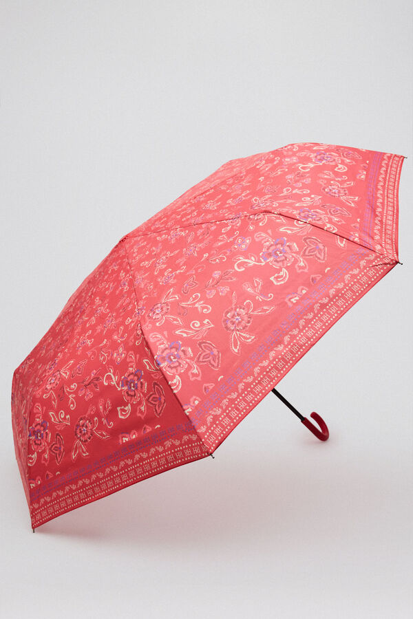 Pedro del Hierro Umbrella with floral print in red tones Red