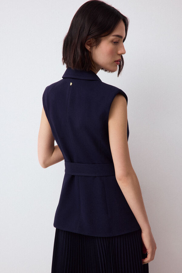 Pedro del Hierro Tailored pleated dress Blue