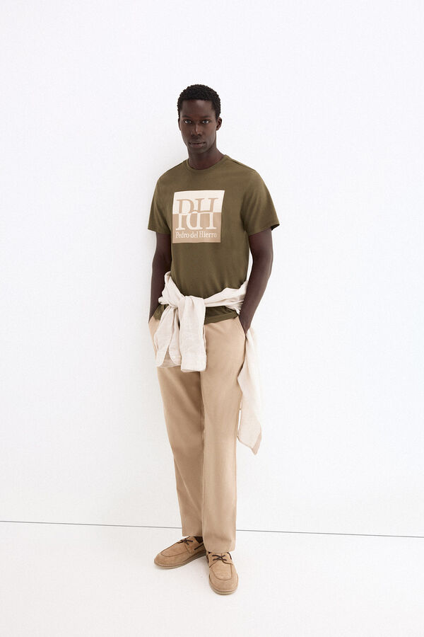 Pedro del Hierro Large logo T-shirt Green