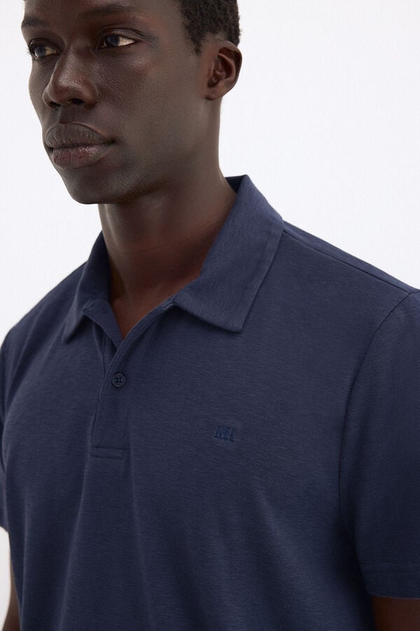 Pedro del Hierro Plain polo shirt Blue