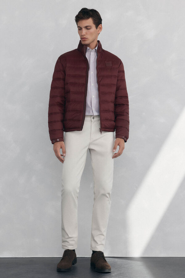Pedro del Hierro Ultra-light quilted jacket Burgundy