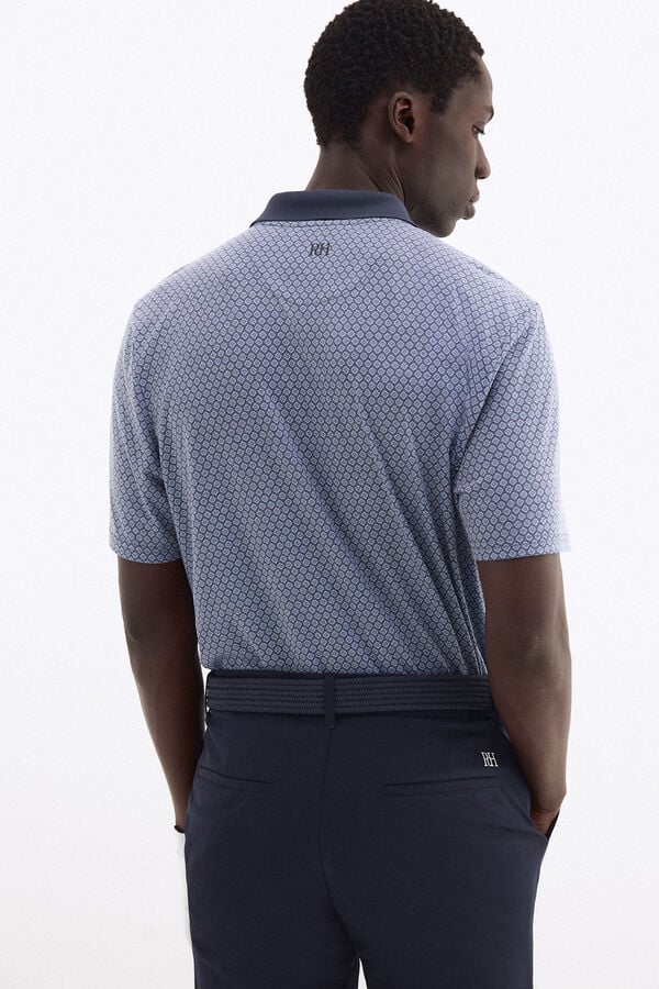 Pedro del Hierro Golf print polo shirt Blue