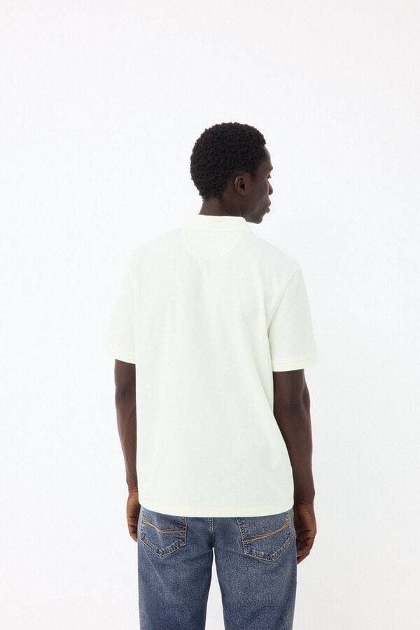 Pedro del Hierro Structured open neck polo shirt Yellow