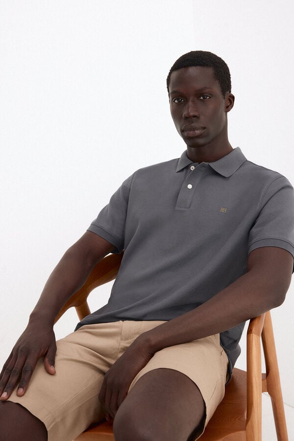 Pedro del Hierro Basic piqu&eacute; polo shirt Grey