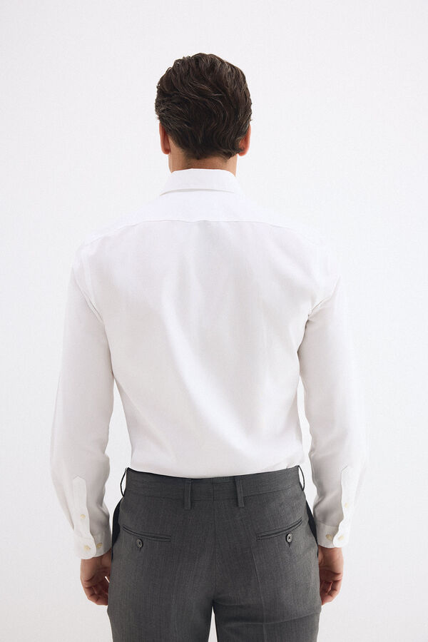 Pedro del Hierro Plain non-iron stain-resistant slim fit dress shirt White
