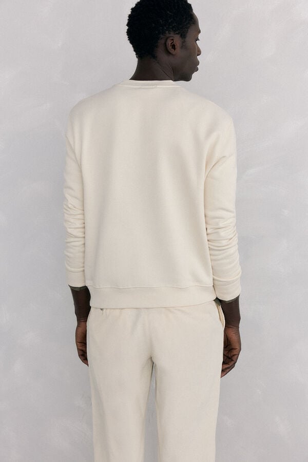 Pedro del Hierro Sweatshirt logo crew neck Beige
