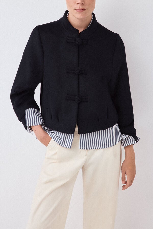 Pedro del Hierro Navy Asian jacket Blue