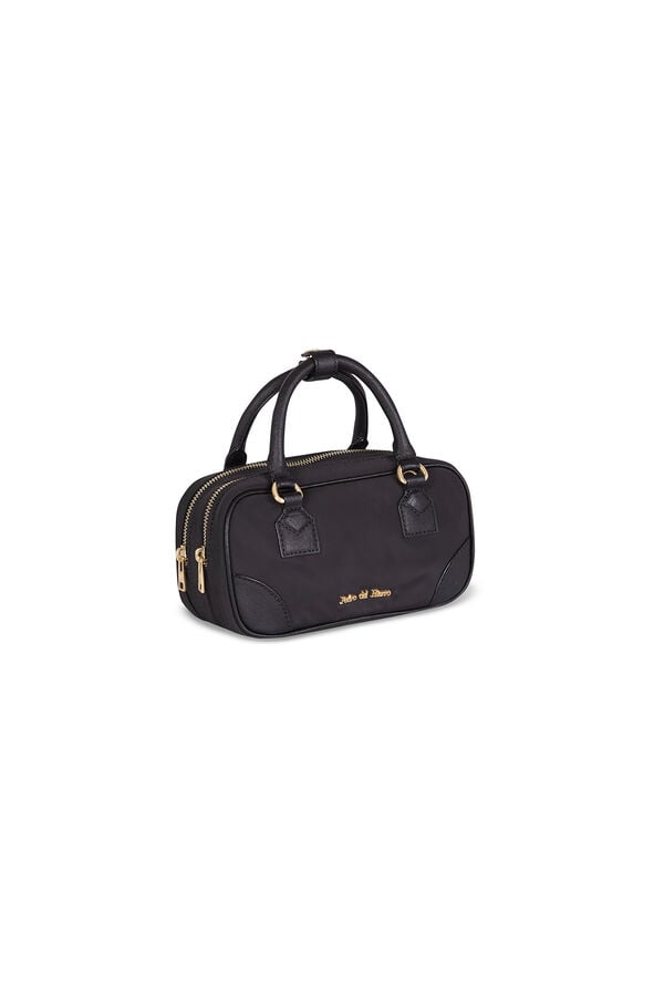 Pedro del Hierro Nylon crossbody bag with zippers Black