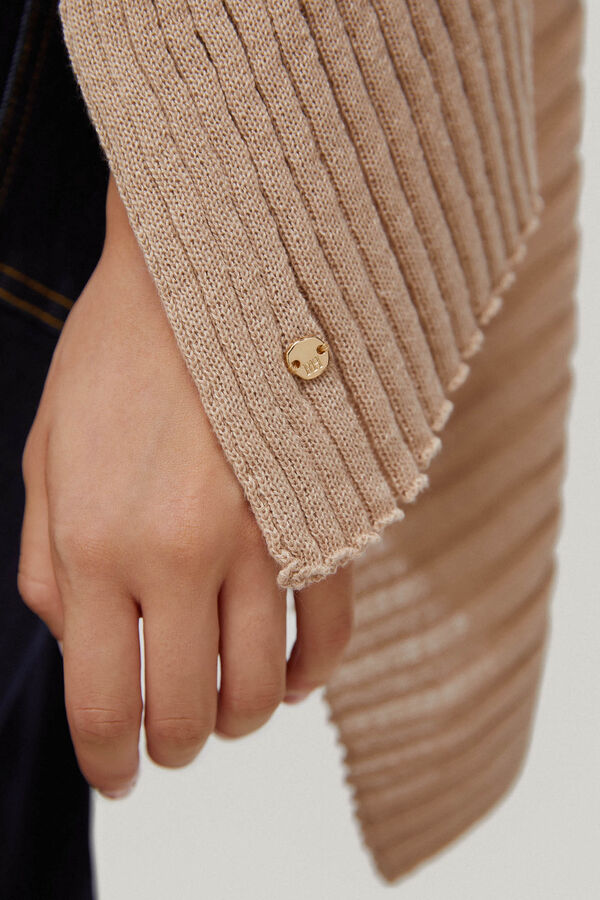 Pedro del Hierro Rib knit poncho Brown