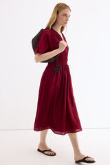 Pedro del Hierro Gathered waist detail midi dress Burgundy