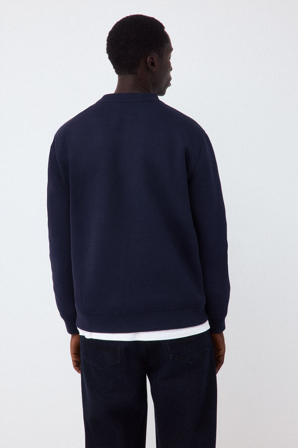 Pedro del Hierro Neoprene crew neck sweatshirt Blue