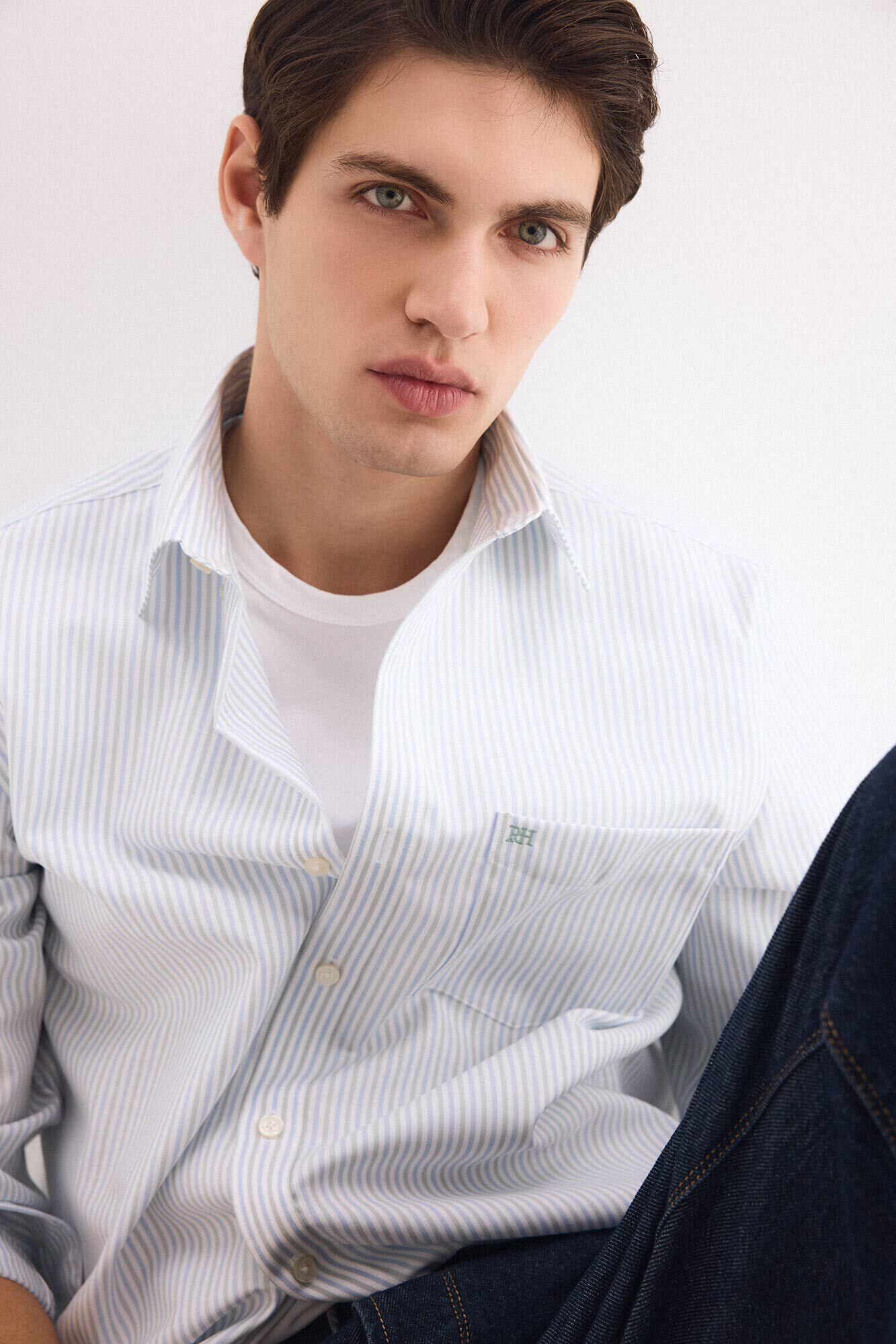 Pedro del Hierro Striped non-iron oxford shirt