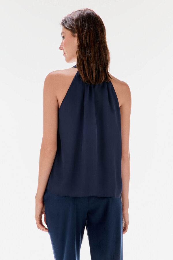 TFP by Tamara Falcó Top com laçada liso Azul