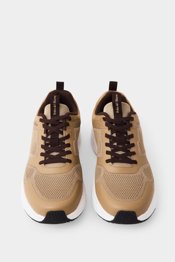 Pedro del Hierro Ultralight fabric lace-up sneaker Beige