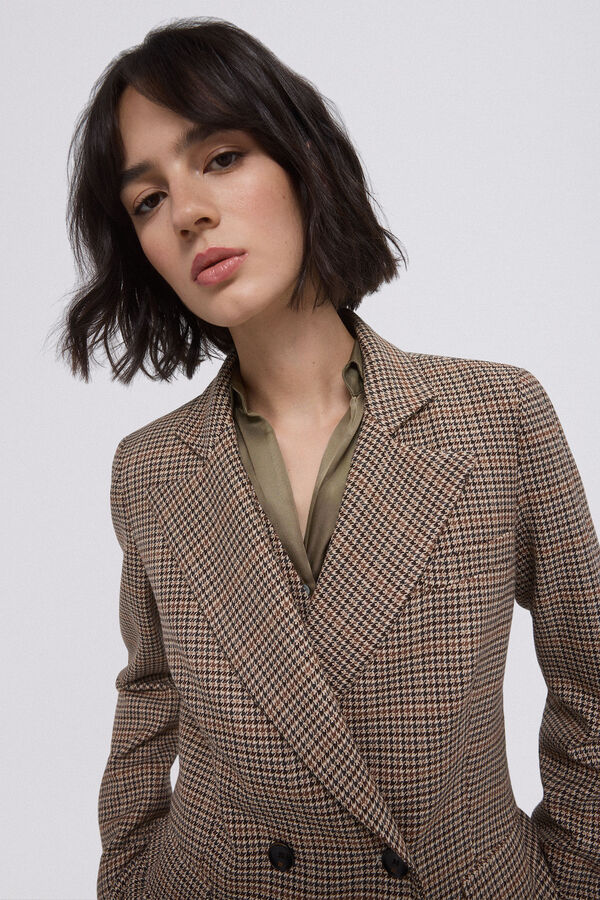 Pedro del Hierro Blazer traje pata de gallo Marrón