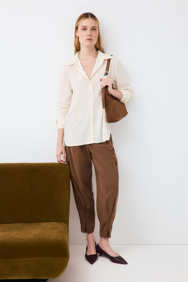 Pedro del Hierro Striped loose shirt Ecru