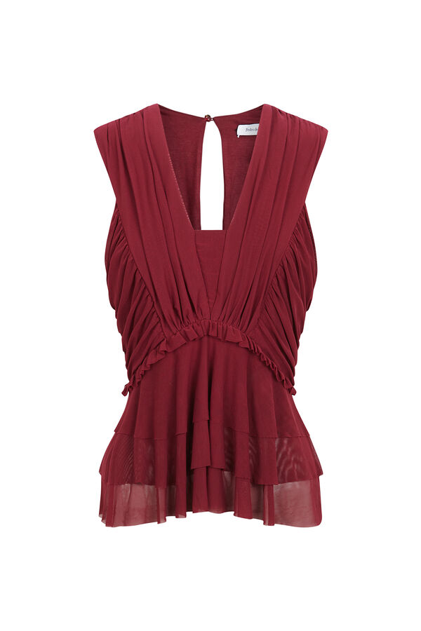 Pedro del Hierro tulle straps top Burgundy