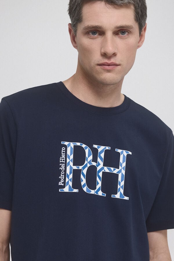 Pedro del Hierro T-shirt logo estampado Azul