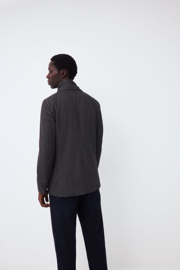 Pedro del Hierro Knit jacket with removable lining Grey