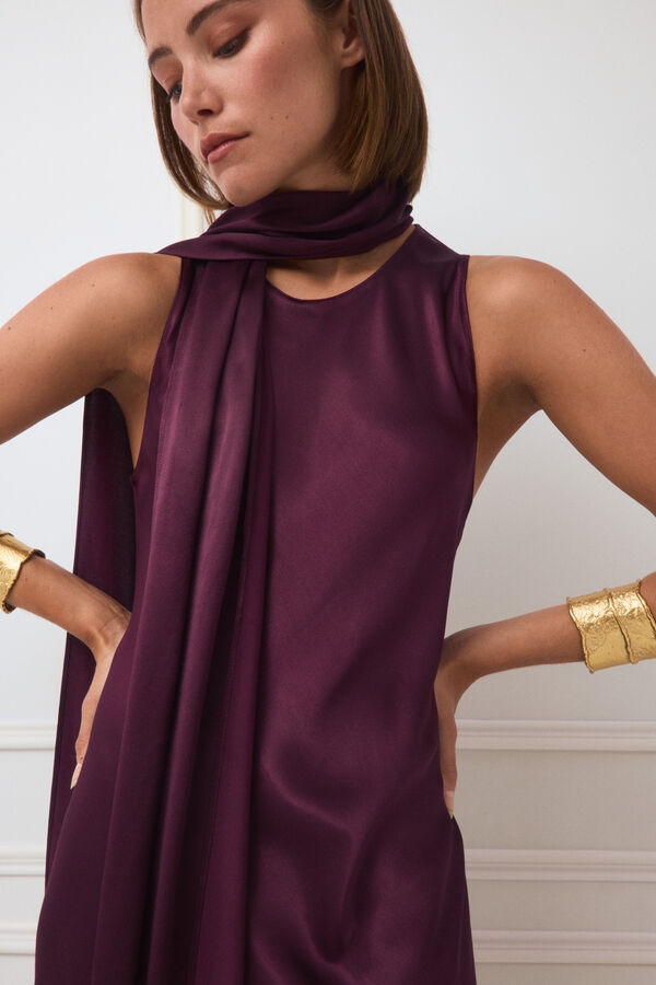 TFP by Tamara Falc&oacute; Detachable cape dress Burgundy