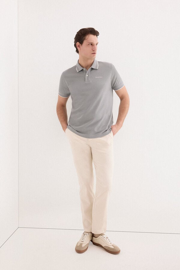 Pedro del Hierro Polo shirt with logo tips Grey