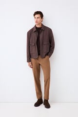 Pedro del Hierro Tapered elasticated trousers Brown