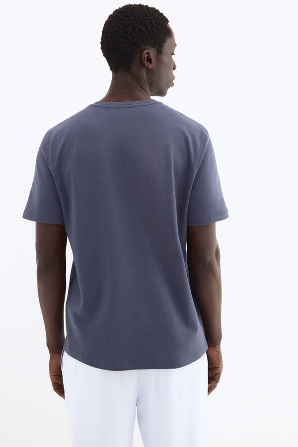 Pedro del Hierro Spanish cotton short sleeve T-shirt Blue