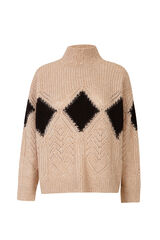 Pedro del Hierro Fantasy openwork diamond roll neck jumper Several