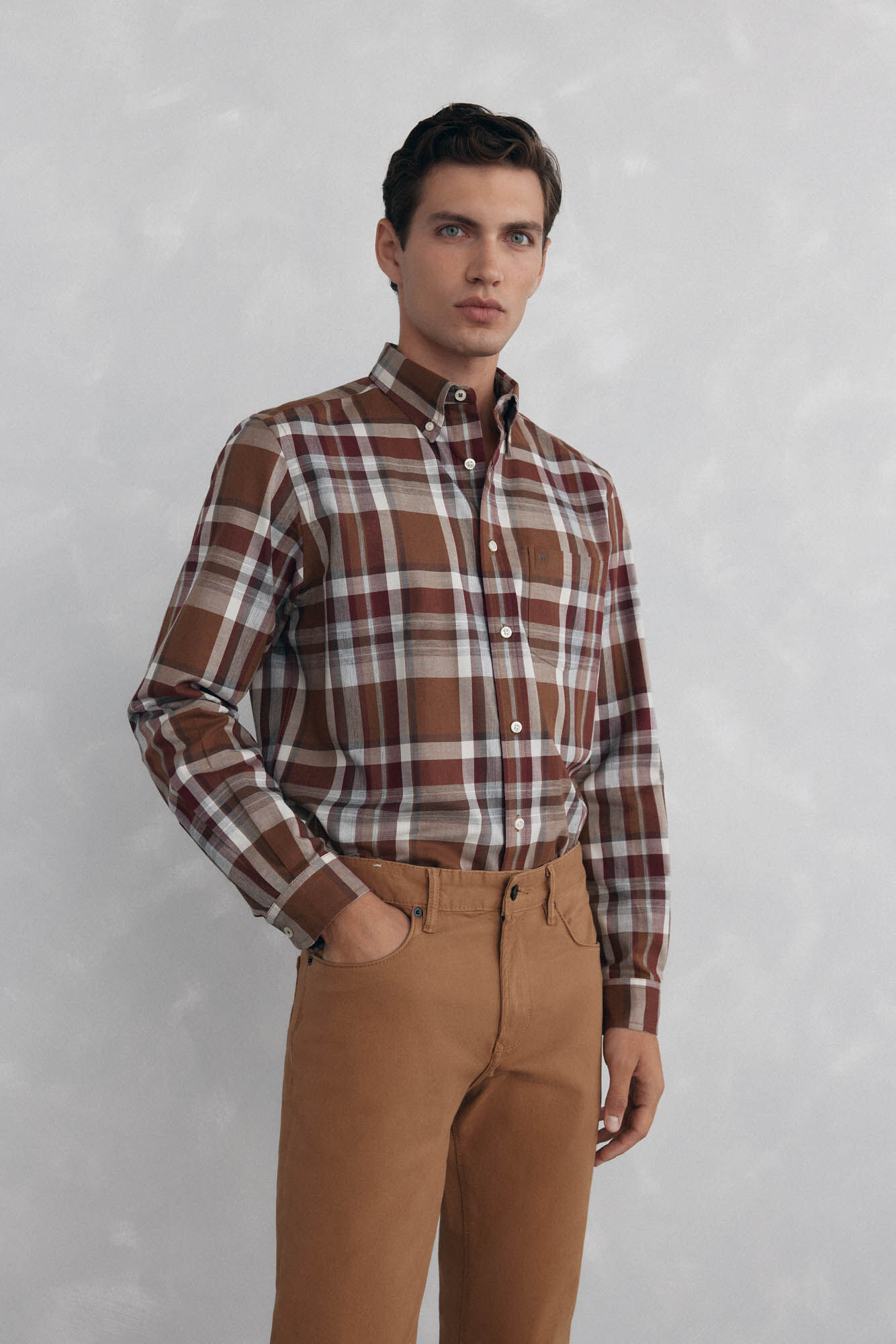 Pedro del Hierro Soft checkered twill