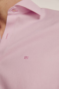 Pedro del Hierro Tailored fit non-iron plain dress shirt Pink