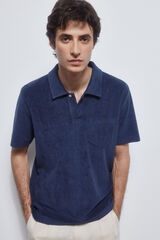 Pedro del Hierro Polo de terrycloth com bolso Azul