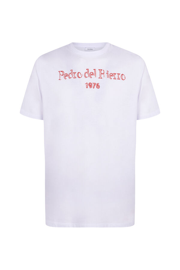 Pedro del Hierro T-shirt logo bordado Branco