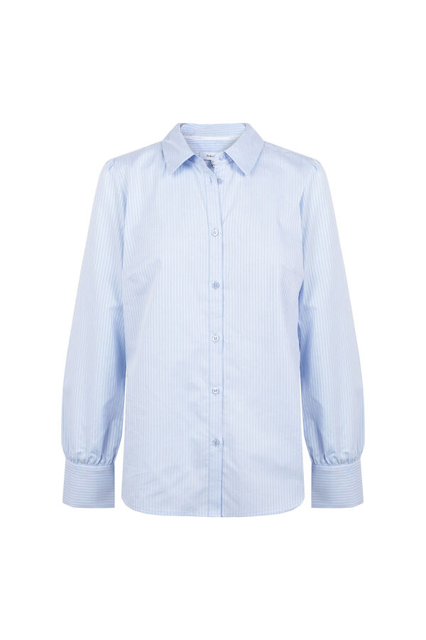 Pedro del Hierro Striped basic easy iron shirt Blue