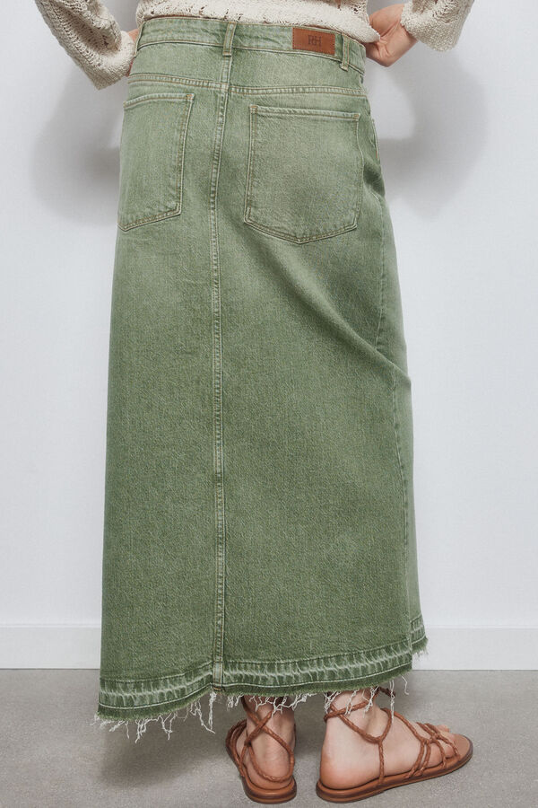 Pedro del Hierro Denim skirt, 5 pockets. Green