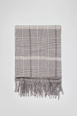 Pedro del Hierro Grey houndstooth and silver lurex scarf Grey