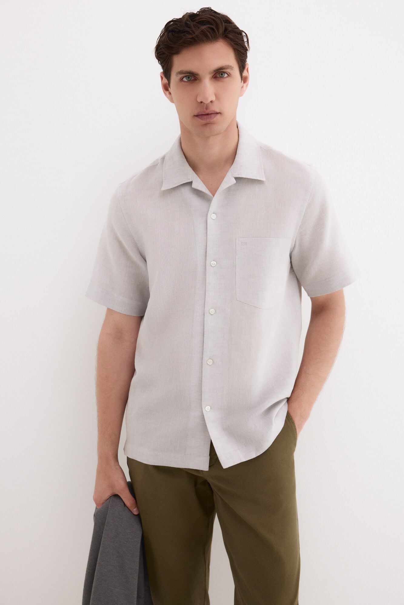 Pedro del Hierro Camisa de lino algod&oacute;n manga corta