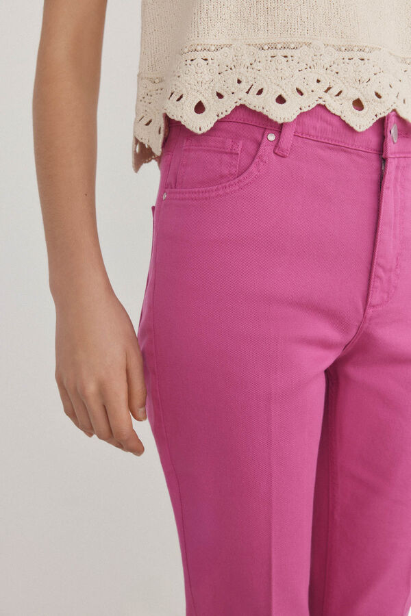Pedro del Hierro Basic straight capri jeans Pink