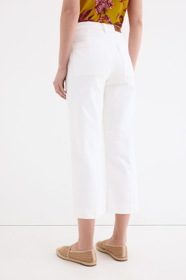 Pedro del Hierro Wide leg capri jeans Ecru